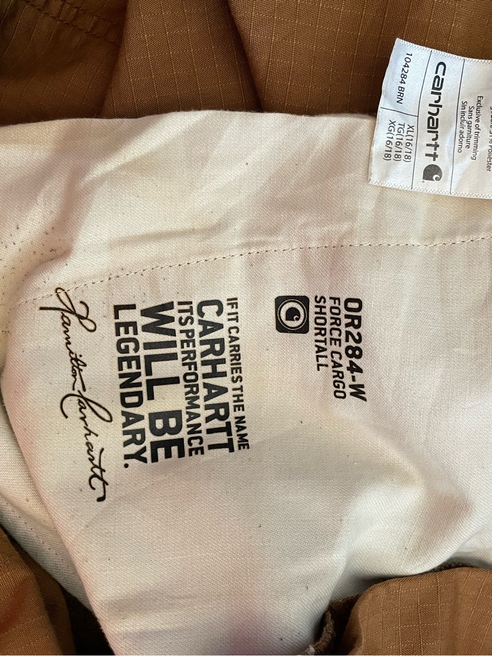 Carhartt Chest Pocket Short Overalls in Caramel size 16/18 - Picture 9 of 9